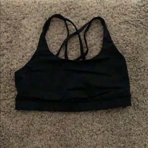 LULU LEMON Black strappy sports bra